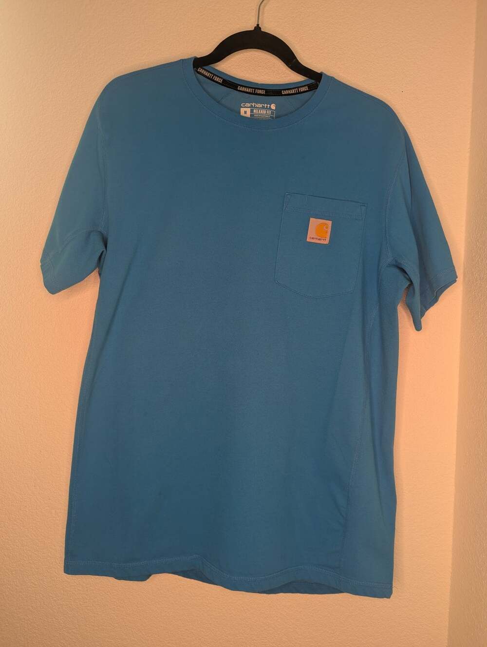 Carhartt Men's Relaxed Crewneck Tee M Blue Casual Workwear Utility Basic Travel